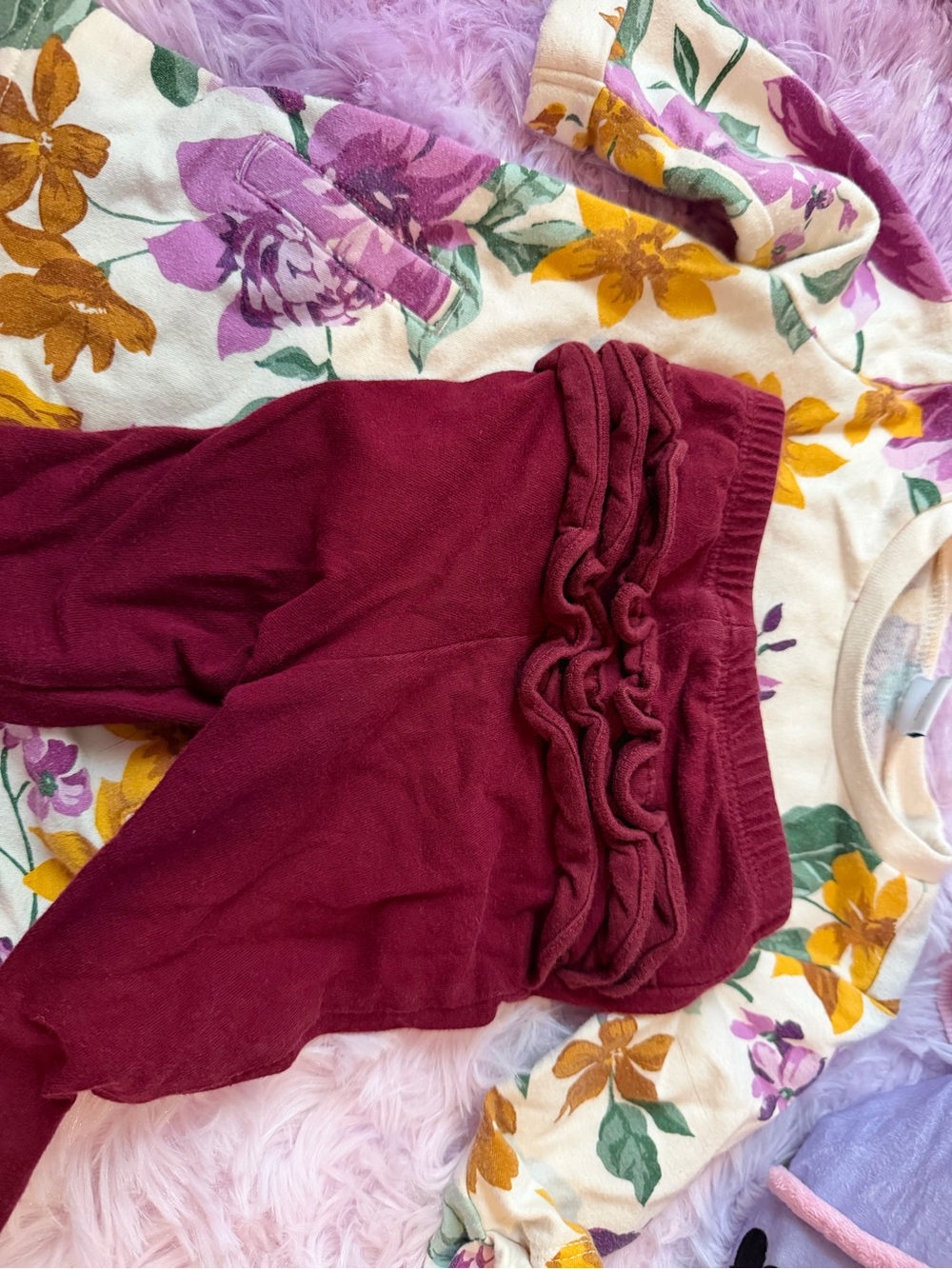 Sweater And Ruffle Bottoms Set from Old Navy- Burgundy